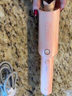 Tymo Pink Corded  Hair Curler – Portable rotating curling Wand